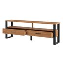 Ver imagem 2 de Rack para TV até 60 Polegadas 100% MDF 180cm 2 Gavetas Pradel Marrom Freijó/Preto