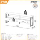 Ver imagem 3 de Rack para TV até 60 Polegadas 100% MDF 180cm 2 Gavetas Pradel Marrom Freijó/Preto