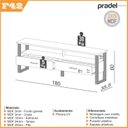 Ver imagem 3 de Rack para TV até 60 Polegadas 100% MDF 180cm 2 Gavetas Pradel Marrom
