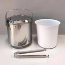 Ver imagem 6 de Balde de Gelo Inox com Pegador Pinça 2,3 Litros Baldinho Container Interno Removível para Guardar