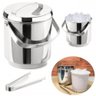 Balde de Gelo Inox com Pegador Pinça 2,3 Litros Baldinho Container Interno Removível para Guardar - 7