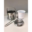 Ver mais imagens de Balde de Gelo Inox com Pegador Pinça 2,3 Litros Baldinho Container Interno Removível para Guardar