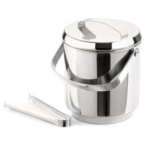 Balde de Gelo Inox com Pegador Pinça 2,3 Litros Baldinho Container Interno Removível para Guardar