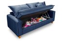 Ver imagem 2 de Sofa Living com Bau Multiuso 3 Lugares em Linho Pes em Madeira: Azul