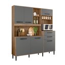 Ver imagem 1 de Kit Cozinha Gabi c/ 6 Portas e 2 Gavetas Carvalho/Chumbo