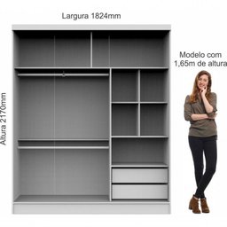 Quarto Casal Modulado com Espelho 3 Peças Color Flex Classic Soul  - 15