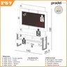 Rack com Painel para TV até 55 Polegadas 1 Gaveta 2 Prateleiras Industrial Pradel Móveis - 3