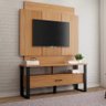 Rack com Painel para TV até 55 Polegadas 1 Gaveta 2 Prateleiras Industrial Pradel Móveis - 1