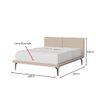 Estrutura para Cama Japonesa Toquio Queen com Cabeceira Almofada Linho Bege - 4