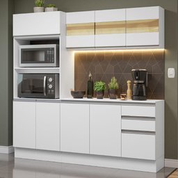 Armário de Cozinha Compacta 100% MDF 190 cm Frentes Branco Smart Madesa 01 - 2