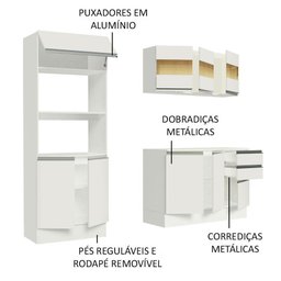 Armário de Cozinha Compacta 100% MDF 190 cm Frentes Branco Smart Madesa 01 - 5