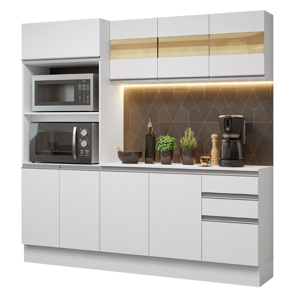 Armário de Cozinha Compacta 100% Mdf 190 Cm Frentes Branco Smart Madesa 01 - 2