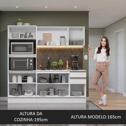 Armário de Cozinha Compacta 100% MDF 190 cm Frentes Branco Smart Madesa 01 - 7