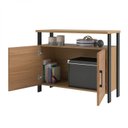 Ver imagem 2 de Armário para Escritório Industrial 2 Portas Freijó e Preto Fosco Marrom 100% MDF