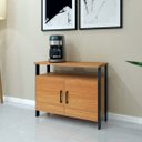 Ver imagem 1 de Armário para Escritório Industrial 2 Portas Freijó e Preto Fosco Marrom 100% MDF