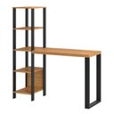 Ver imagem 2 de Escrivaninha Mesa Escritório 5 Prateleiras 100% MDF 122,5cm Industrial Freijó e Preto Marrom