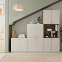 Ver imagem 1 de Estante Multiuso Livreiro 3 Módulos 10 Portas 2 Kit Prateleira Frame CabeCasa MadeiraOriginals