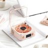 Caixa de Som Disco Vinil Vitrola Bluetooth Cartao Tf Recarregavel Portatil Usb Luzes Led Musica Rela - 6