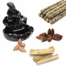 Incensário Cascata de Fumaça Flor de Lótus Grande + Kit Palo Santo - 1