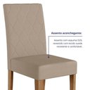 Ver imagem 2 de Kit 8 Cadeiras de Jantar Jade MDF Suede Bege Base Carvalho Pallazio