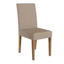 Ver imagem 4 de Kit 8 Cadeiras de Jantar Jade MDF Suede Bege Base Carvalho Pallazio