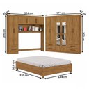 Ver imagem 4 de Guarda-roupa Casal Modulado com Cama Amazzonite 11 Portas 6 Gavetas com Espelho Cinamomo - Pnr Móvei