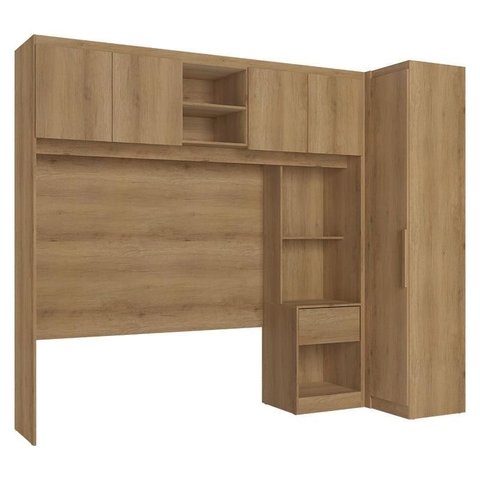 Quarto Modulado Casal 5 Portas 2 Peças Modulare Capuccino Acetinado - Thb
