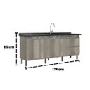 Ver imagem 6 de Gabinete de Cozinha 174cm Armário 100% MDF Madeira Barrique:Barrique