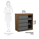 Ver imagem 3 de Cômoda Uni com Sapateira 1 Porta 4 Gavetas Luciane