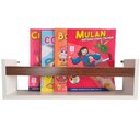 Ver imagem 3 de Kit 2 Prateleira para Livros 70cm Branco Trava Imbuia