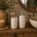 Ver imagem 2 de Kit Lavabo Moderno Bege em Cerâmica – 2 Peças