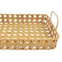 Ver imagem 3 de Cesta Retangular com Alça em Palhinha Sintética Bege 28x21cm Estrutura Metal