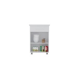 Balcão Multiuso de Cozinha 2 Portas C/ Pés Rodízios Juliana - Branco - Mizza Decor - 3