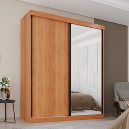 Guarda Roupa Solteiro 100% Mdf 2 Portas de Correr 3 Gavetas com Espelho Portugal - Mais Móveis - 2