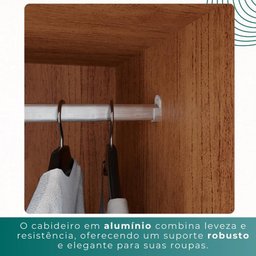 Guarda Roupa Solteiro 100% Mdf 2 Portas de Correr 3 Gavetas com Espelho Portugal - Mais Móveis - 6