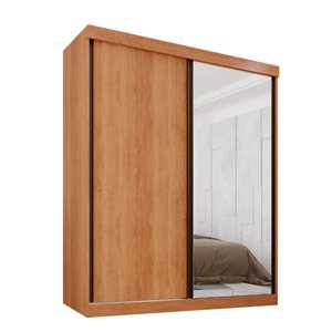 Guarda Roupa Solteiro 100% Mdf 2 Portas de Correr 3 Gavetas com Espelho Portugal - Mais Móveis