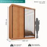 Guarda Roupa Solteiro 100% Mdf 2 Portas de Correr 3 Gavetas com Espelho Portugal - Mais Móveis - 5