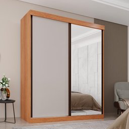 Guarda Roupa Solteiro 100% Mdf 2 Portas de Correr 3 Gavetas com Espelho Portugal - Mais Móveis - 4