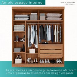 Guarda Roupa Solteiro 100% Mdf 2 Portas de Correr 3 Gavetas com Espelho Portugal - Mais Móveis - 12