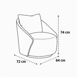 Poltrona para Sala de Estar 74cm X 64cm Mabel - 3