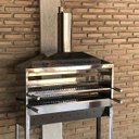 Ver imagem 6 de Churrasqueira Inox para Espetinho Profissional Um Metro Tres Altura e 2 Grelhas Toda Inox Reforçada