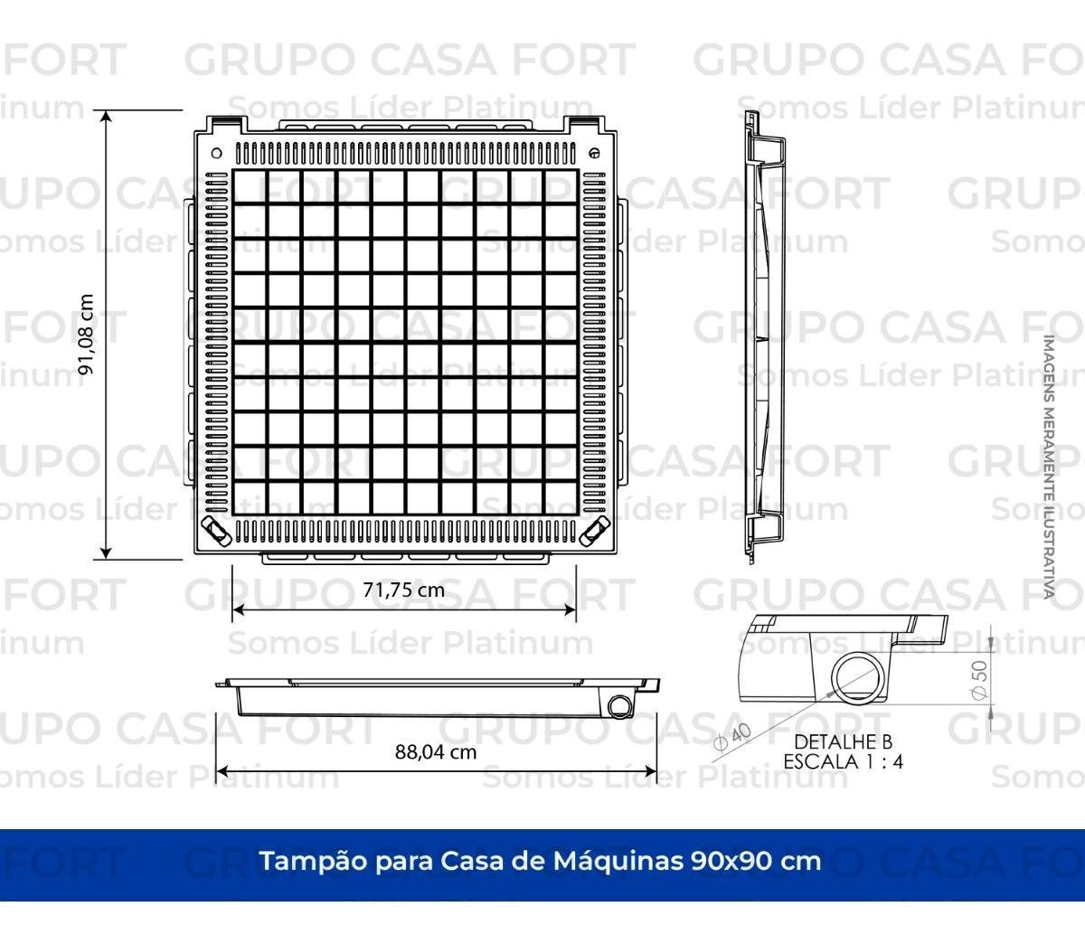 Tampa Casa de Máquina Piscina 90x90 Utildecor Bege - 5