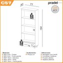 Ver imagem 3 de Estante 4 Prateleiras 1 Gaveta 100% MDF 184CMX77CM Laranja/Freijó