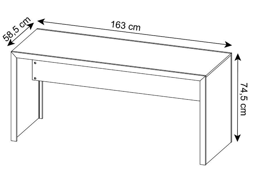 Mesa para Escritório Computador Escrivaninha Me 4109 - Tecno Mobili Amêndoa - 2