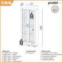 Ver imagem 3 de Armário para Escritório 100% MDF 77cm 2 Portas de Vidro 1 Gaveta Freijó Marrom