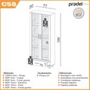 Ver imagem 3 de Armário para Escritório 100% MDF 2 Portas de Vidro 1 Gaveta 3 Prateleiras