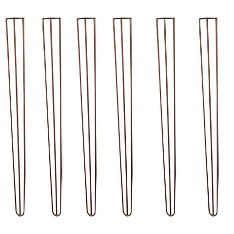 Kit 6 Pés de Metal 90 CM Hairpin Legs Aparador e Mesa de Canto Bronze