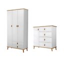 Ver imagem 1 de Conjunto Premium Guarda Roupa e Cômoda Jujuba Design Moderno:branco