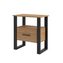 Ver imagem 2 de Mesa de Cabeceira 60cm 1 Gaveta Industrial Pradel Móveis Laranja