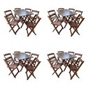 Ver imagem 1 de Kit 4 Conjuntos Mesa Dobrável Madeira 110x70 com 6 Cadeiras Personalizada Jack Imbuia - Tarimatã